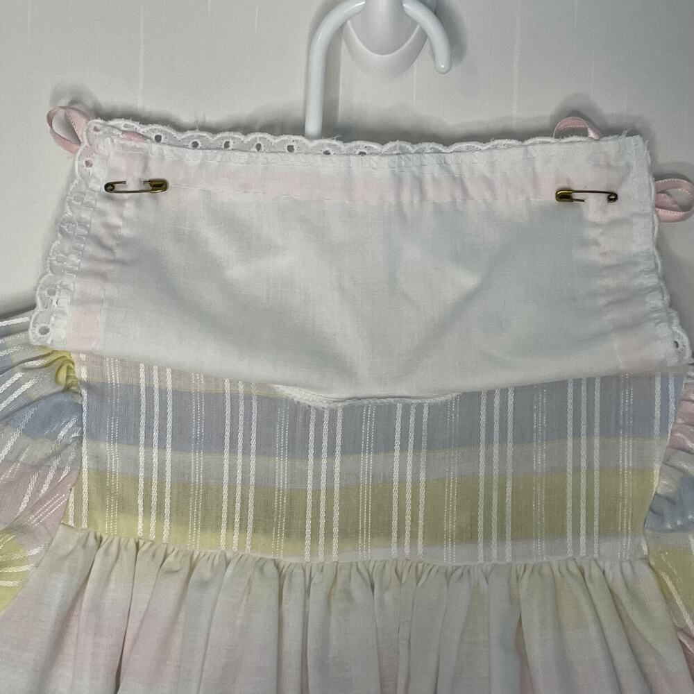 Vintage Peaches' N Cream Plaid Pastels Apron Style Dress Made in USA Size 3T - Picture 4 of 10